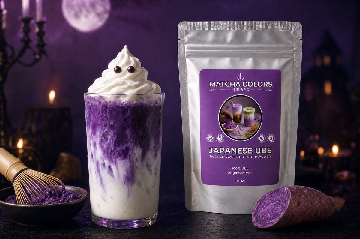 Hechizo morado: ube en cascada con corona de nata